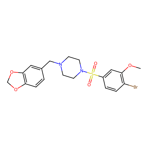 1-(1,3-Benzodioxol-5-ylmethyl)-4-(4-bromo-3-methoxyphenyl)sulfonylpiperazine structure