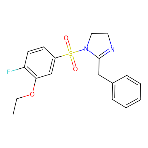 2-Benzyl-1-(3-ethoxy-4-fluorophenyl)sulfonyl-4,5-dihydroimidazole structure