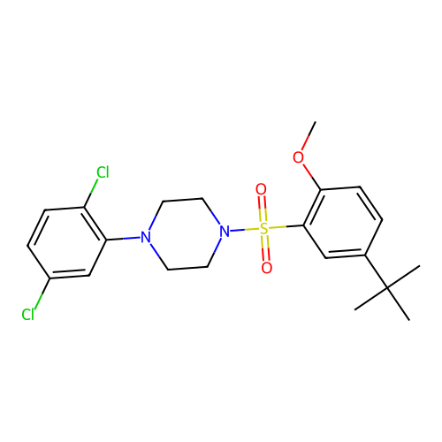 1-(5-Tert-butyl-2-methoxybenzenesulfonyl)-4-(2,5-dichlorophenyl)piperazine structure