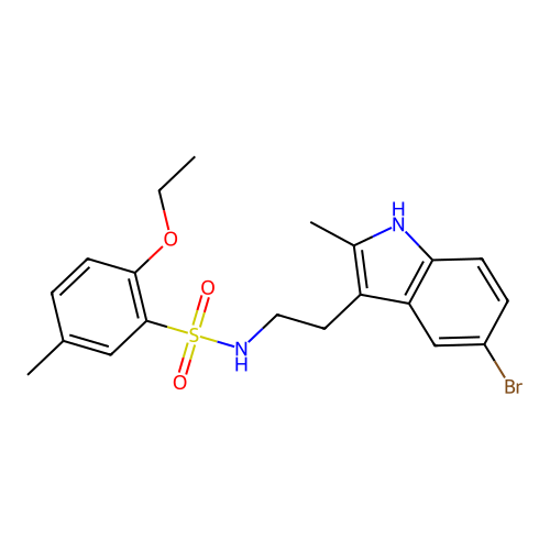 N-[2-(5-bromo-2-methyl-1H-indol-3-yl)ethyl]-2-ethoxy-5-methylbenzenesulfonamide structure