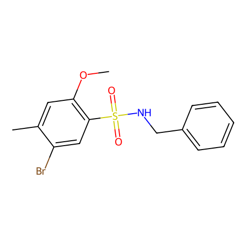 N-benzyl-5-bromo-2-methoxy-4-methylbenzenesulfonamide structure