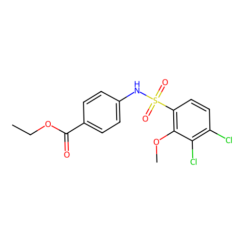 Ethyl 4-{[(3,4-dichloro-2-methoxyphenyl)sulfonyl]amino}benzoate structure