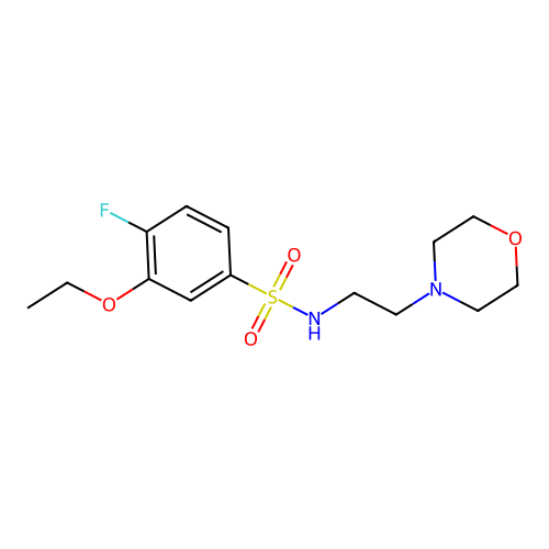 3-ethoxy-4-fluoro-N-(2-morpholin-4-ylethyl)benzenesulfonamide structure