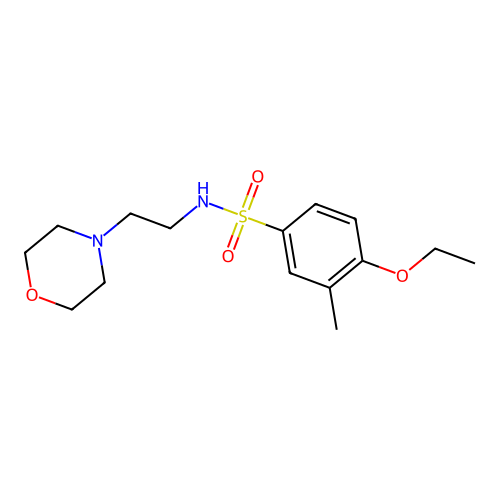 4-ethoxy-3-methyl-N-(2-morpholin-4-ylethyl)benzenesulfonamide structure