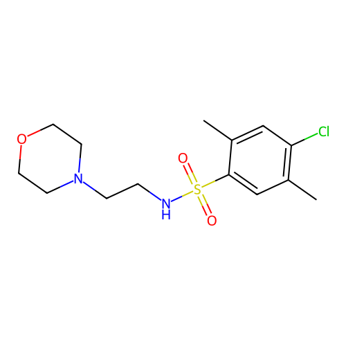 4-chloro-2,5-dimethyl-N-(2-morpholin-4-ylethyl)benzenesulfonamide structure
