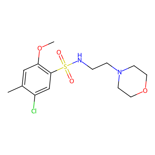 5-chloro-2-methoxy-4-methyl-N-[2-(4-morpholinyl)ethyl]benzenesulfonamide structure