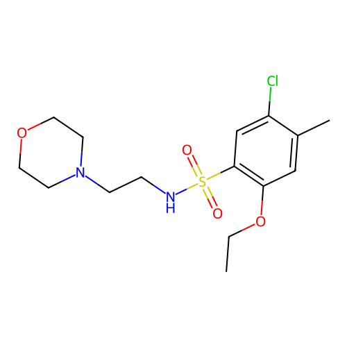 5-chloro-2-ethoxy-4-methyl-N-(2-morpholin-4-ylethyl)benzenesulfonamide structure