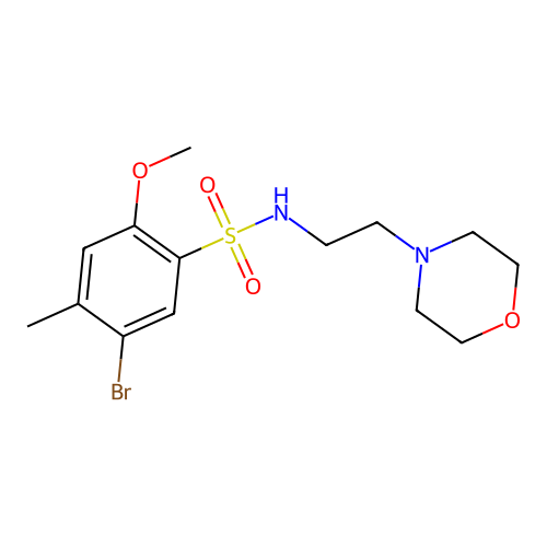 5-bromo-2-methoxy-4-methyl-N-(2-morpholin-4-ylethyl)benzenesulfonamide structure