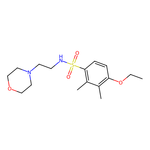 4-ethoxy-2,3-dimethyl-N-(2-morpholin-4-ylethyl)benzenesulfonamide structure