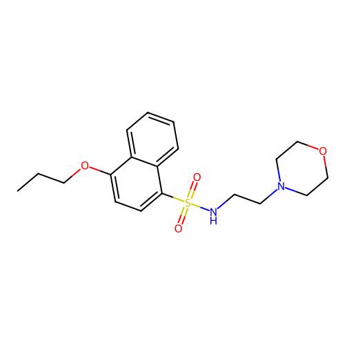 N-[2-(4-morpholinyl)ethyl]-4-propoxy-1-naphthalenesulfonamide structure