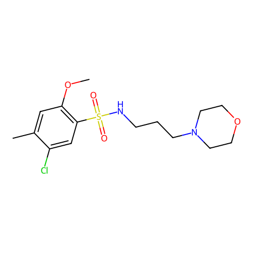 5-chloro-2-methoxy-4-methyl-N-[3-(4-morpholinyl)propyl]benzenesulfonamide structure