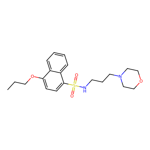 N-[3-(4-morpholinyl)propyl]-4-propoxy-1-naphthalenesulfonamide structure
