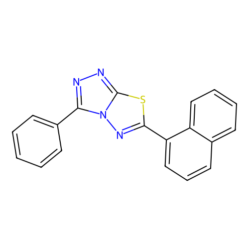 6-Naphthalen-1-yl-3-phenyl-[1,2,4]triazolo[3,4-b][1,3,4]thiadiazole structure