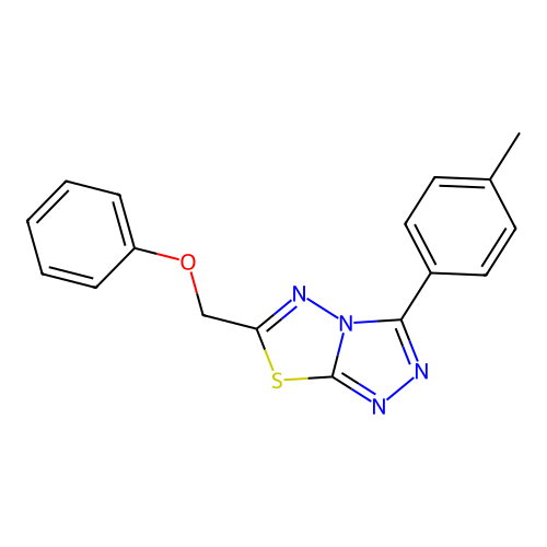 3-(4-Methylphenyl)-6-(phenoxymethyl)-[1,2,4]triazolo[3,4-b][1,3,4]thiadiazole structure