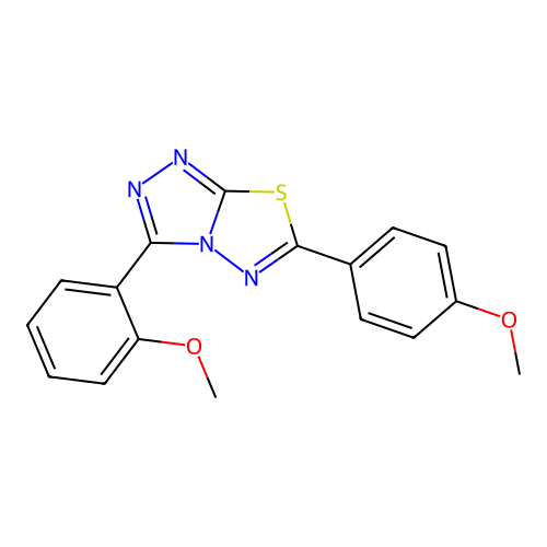 3-(2-Methoxyphenyl)-6-(4-methoxyphenyl)-[1,2,4]triazolo[3,4-b][1,3,4]thiadiazole structure