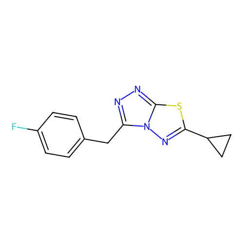 6-Cyclopropyl-3-(4-fluorobenzyl)[1,2,4]triazolo[3,4-b][1,3,4]thiadiazole structure