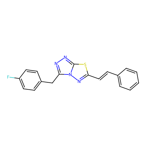 3-(4-Fluorobenzyl)-6-(2-phenylvinyl)[1,2,4]triazolo[3,4-b][1,3,4]thiadiazole structure