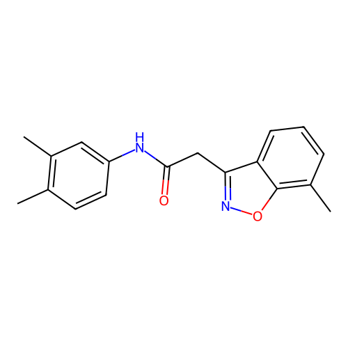 N-(3,4-dimethylphenyl)-2-(7-methyl-1,2-benzisoxazol-3-yl)acetamide structure