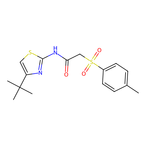 N-(4-tert-butyl-1,3-thiazol-2-yl)-2-[(4-methylphenyl)sulfonyl]acetamide structure
