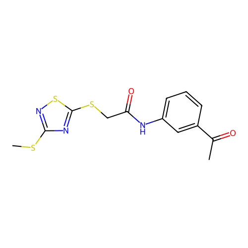 N-(3-acetylphenyl)-2-[(3-methylsulfanyl-1,2,4-thiadiazol-5-yl)sulfanyl]acetamide structure