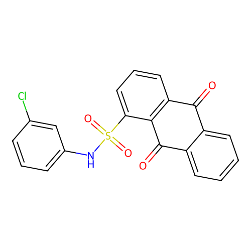 N-(3-chlorophenyl)-9,10-dioxo-9,10-dihydro-1-anthracenesulfonamide structure