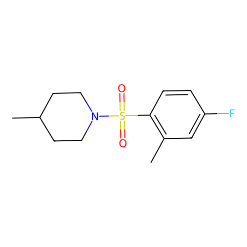 1-[(4-Fluoro-2-methylphenyl)sulfonyl]-4-methylpiperidine structure