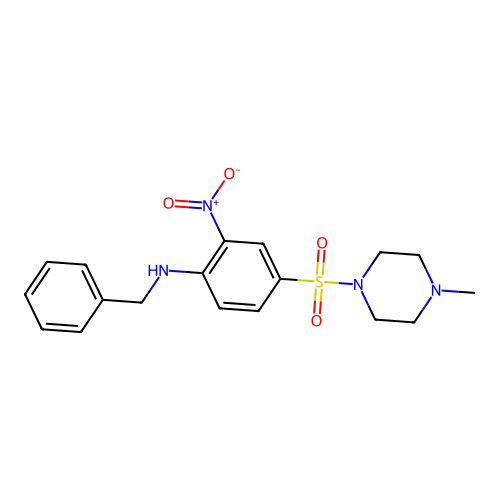 Benzyl-[4-(4-methylpiperazine-1-sulfonyl)-2-nitrophenyl]amine structure