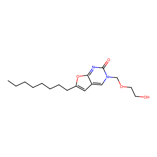 Furo[2,3-d]pyrimidin-2(3H)-one, 3-[(2-hydroxyethoxy)methyl]-6-octyl- structure