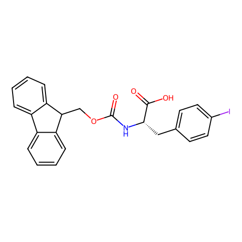 (2S)-2-(9H-fluoren-9-ylmethoxycarbonylamino)-3-(4-iodophenyl)propanoic acid structure