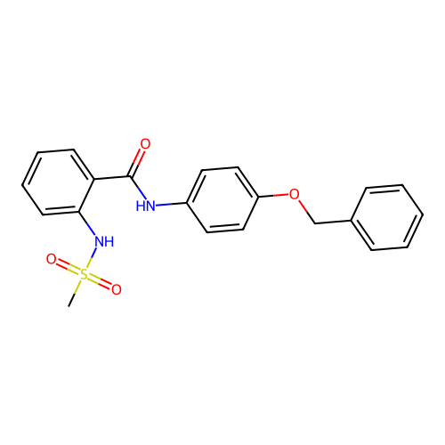 2-(methanesulfonamido)-N-(4-phenylmethoxyphenyl)benzamide structure