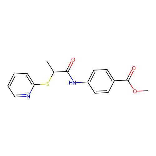 Methyl 4-{[2-(pyridin-2-ylsulfanyl)propanoyl]amino}benzoate structure