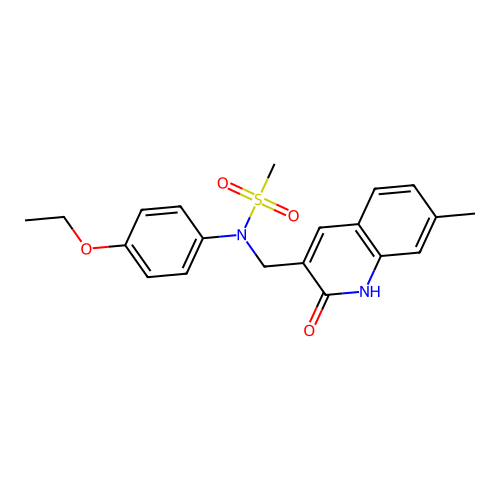 N-(4-ethoxyphenyl)-N-[(7-methyl-2-oxo-1H-quinolin-3-yl)methyl]methanesulfonamide structure