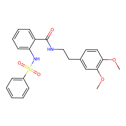 2-(benzenesulfonamido)-N-[2-(3,4-dimethoxyphenyl)ethyl]benzamide structure