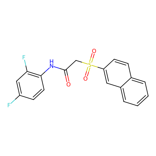 N-(2,4-difluorophenyl)-2-naphthalen-2-ylsulfonylacetamide structure
