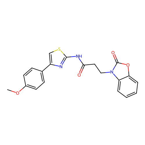 N-[4-(4-methoxyphenyl)-1,3-thiazol-2-yl]-3-(2-oxo-1,3-benzoxazol-3(2H)-yl)propanamide structure