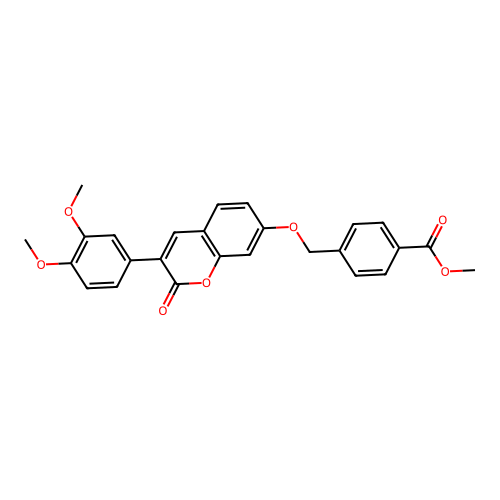 methyl 4-({[3-(3,4-dimethoxyphenyl)-2-oxo-2H-chromen-7-yl]oxy}methyl)benzoate structure