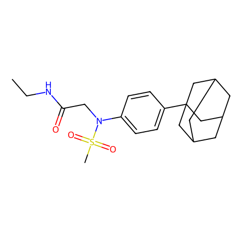 2-[4-(1-adamantyl)(methylsulfonyl)anilino]-N-ethylacetamide structure