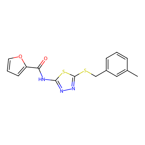 N-{5-[(3-methylbenzyl)thio]-1,3,4-thiadiazol-2-yl}-2-furamide structure