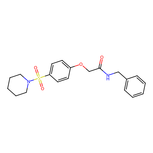 N-benzyl-2-(4-piperidin-1-ylsulfonylphenoxy)acetamide structure