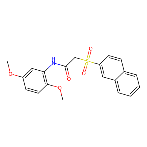 N-(2,5-dimethoxyphenyl)-2-naphthalen-2-ylsulfonylacetamide structure