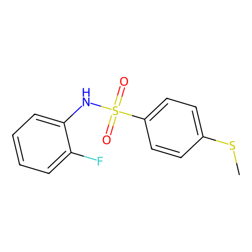 N-(2-fluorophenyl)-4-methylsulfanylbenzenesulfonamide structure