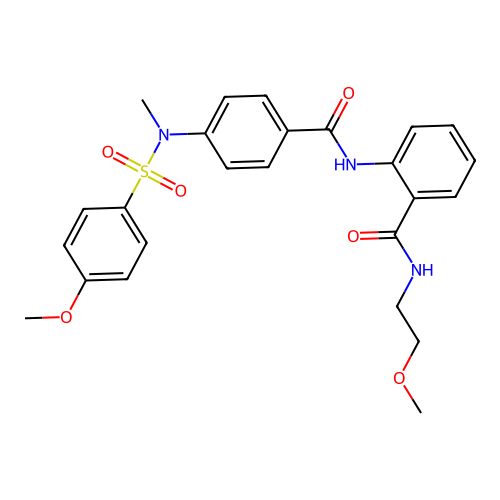 N-(2-methoxyethyl)-2-[[4-[(4-methoxyphenyl)sulfonyl-methylamino]benzoyl]amino]benzamide structure