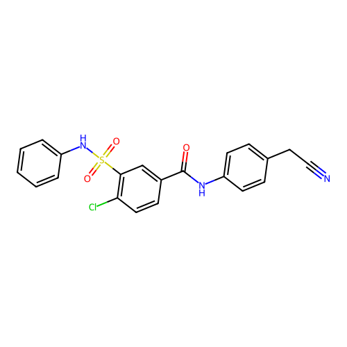 4-chloro-N-[4-(cyanomethyl)phenyl]-3-(phenylsulfamoyl)benzamide structure