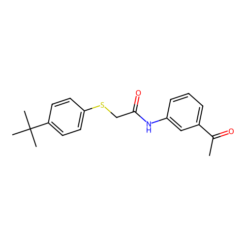 N-(3-acetylphenyl)-2-(4-tert-butylphenyl)sulfanylacetamide structure