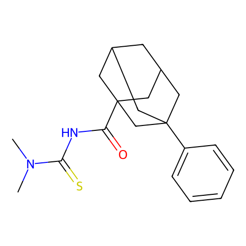 N-(dimethylcarbamothioyl)-3-phenyladamantane-1-carboxamide structure