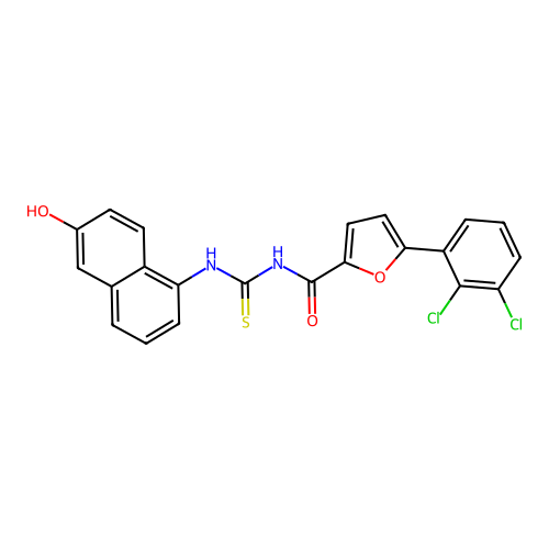 5-(2,3-dichlorophenyl)-N-[(6-hydroxynaphthalen-1-yl)carbamothioyl]furan-2-carboxamide structure