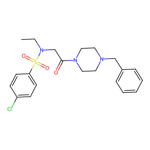 N-[2-(4-benzylpiperazin-1-yl)-2-oxoethyl]-4-chloro-N-ethylbenzenesulfonamide structure