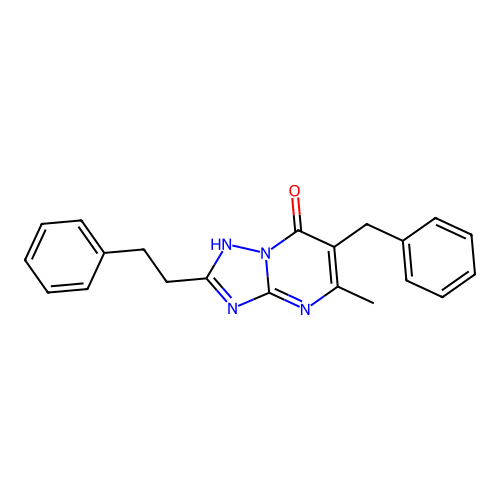 6-benzyl-5-methyl-2-(2-phenylethyl)[1,2,4]triazolo[1,5-a]pyrimidin-7(4H)-one structure
