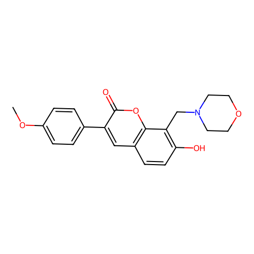 7-Hydroxy-3-(4-methoxyphenyl)-8-(morpholin-4-ylmethyl)chromen-2-one structure