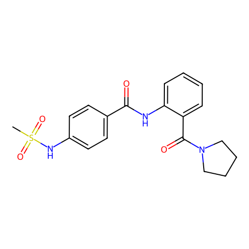 4-(methanesulfonamido)-N-[2-(pyrrolidine-1-carbonyl)phenyl]benzamide structure